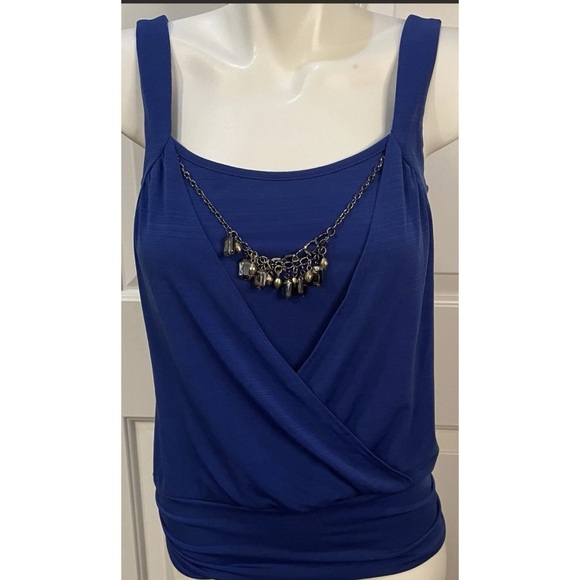 B-Wear California 2-in-1 Top with attached Necklace Womens Size Small Royal Blue - Picture 1 of 6
